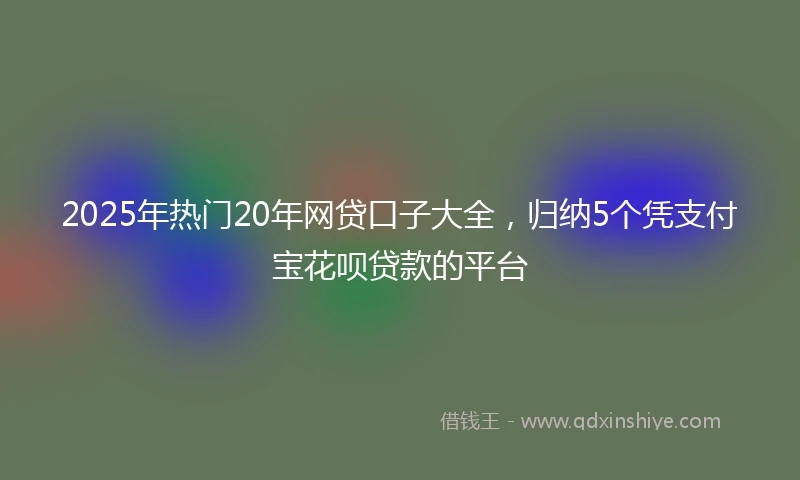2025年热门20年网贷口子大全，归纳5个凭支付宝花呗贷款的平台