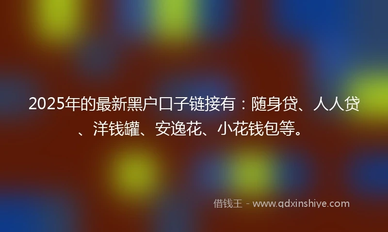 2025年的最新黑户口子链接有：随身贷、人人贷、洋钱罐、安逸花、小花钱包等。