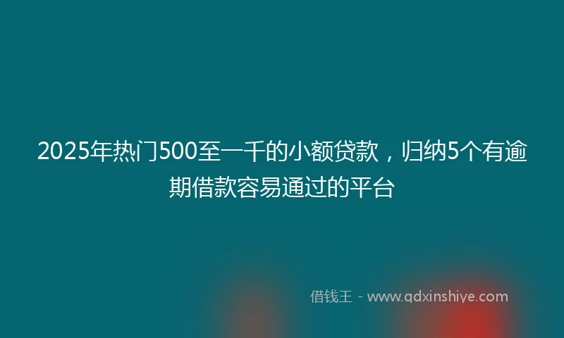2025年热门500至一千的小额贷款,归纳5个有逾期借款容易通过的平台