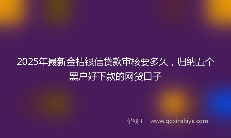 2025年最新金桔银信贷款审核要多久，归纳五个黑户好下款的网贷口子