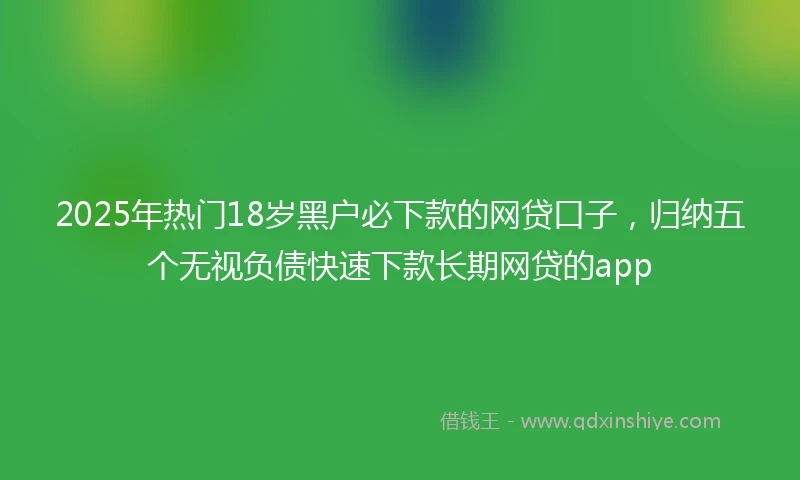 2025年热门18岁黑户必下款的网贷口子，归纳五个无视负债快速下款长期网贷的app