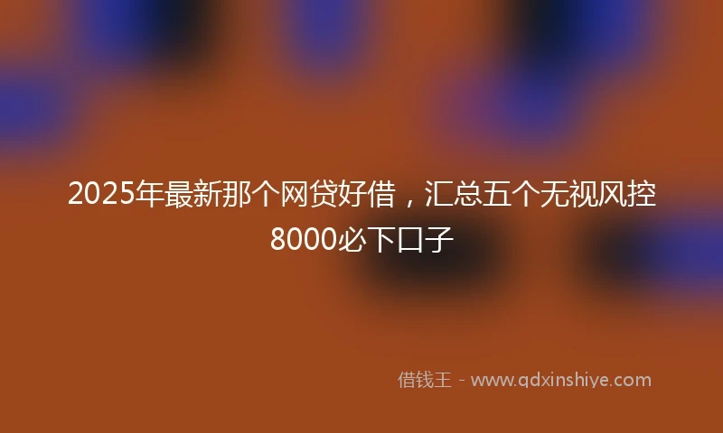 2025年最新那个网贷好借,汇总五个无视风控8000必下口子
