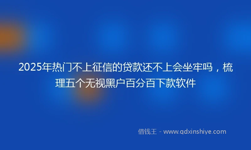 2025年热门不上征信的贷款还不上会坐牢吗，梳理五个无视黑户百分百下款软件