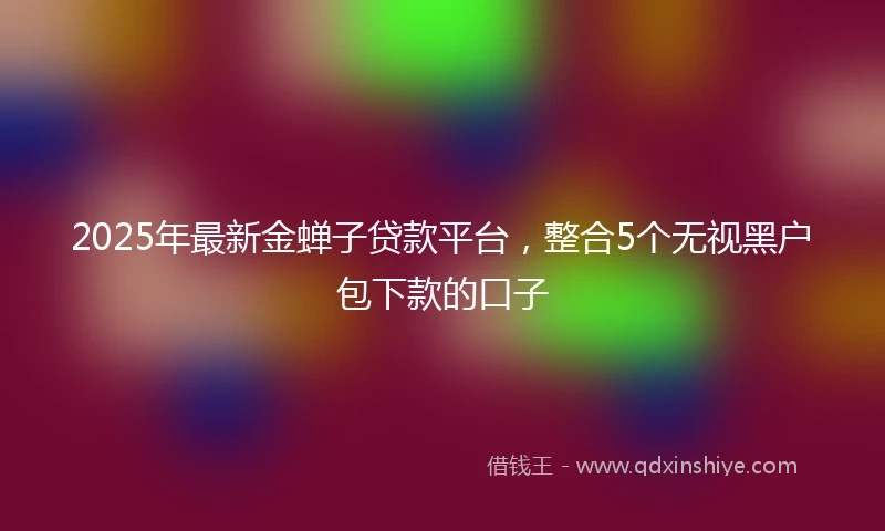 2025年最新金蝉子贷款平台,整合5个无视黑户包下款的口子