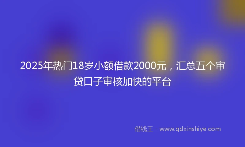 2025年热门18岁小额借款2000元，汇总五个审贷口子审核加快的平台