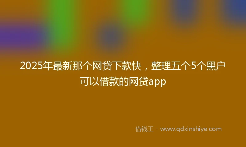 2025年最新那个网贷下款快，整理五个5个黑户可以借款的网贷app