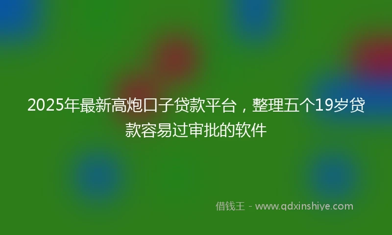 2025年最新高炮口子贷款平台,整理五个19岁贷款容易过审批的软件