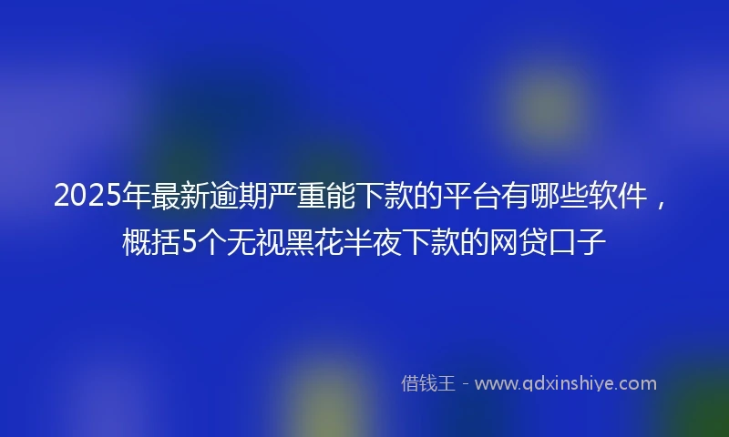 2025年最新逾期严重能下款的平台有哪些软件,概括5个无视黑花半夜下款的网贷口子
