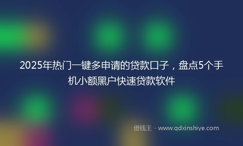 2025年热门一键多申请的贷款口子，盘点5个手机小额黑户快速贷款软件