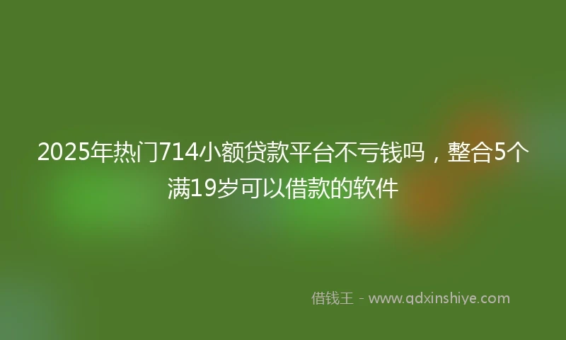 2025年热门714小额贷款平台不亏钱吗，整合5个满19岁可以借款的软件