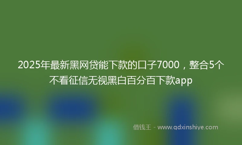 2025年最新黑网贷能下款的口子7000，整合5个不看征信无视黑白百分百下款app