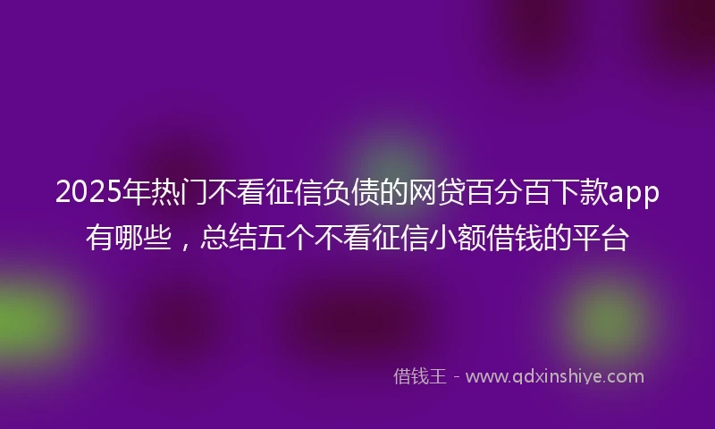 2025年热门不看征信负债的网贷百分百下款app有哪些,总结五个不看征信小额借钱的平台