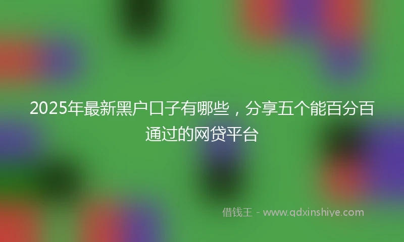 2025年最新黑户口子有哪些，分享五个能百分百通过的网贷平台