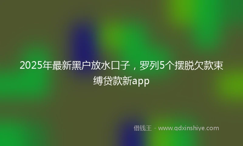 2025年最新黑户放水口子，罗列5个摆脱欠款束缚贷款新app