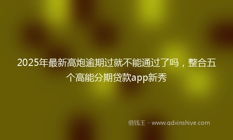 2025年最新高炮逾期过就不能通过了吗，整合五个高能分期贷款app新秀