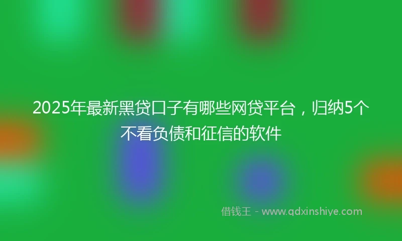 2025年最新黑贷口子有哪些网贷平台，归纳5个不看负债和征信的软件