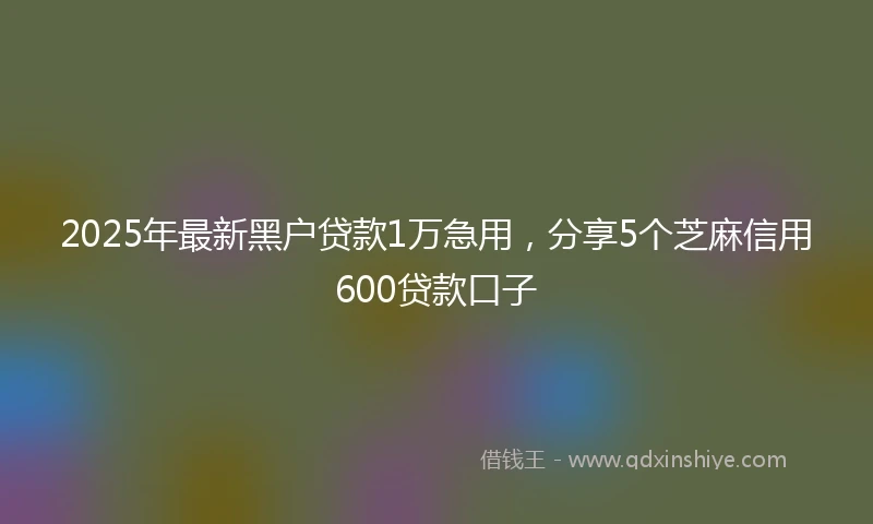 2025年最新黑户贷款1万急用，分享5个芝麻信用600贷款口子