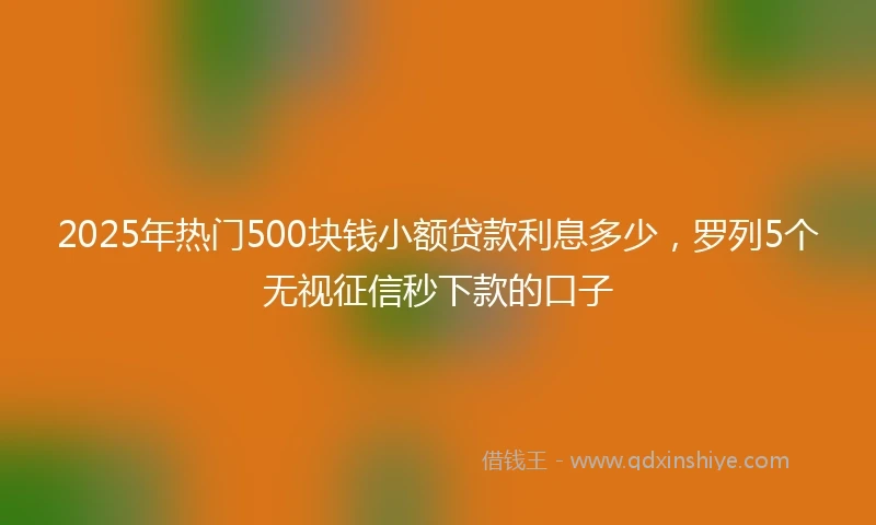 2025年热门500块钱小额贷款利息多少，罗列5个无视征信秒下款的口子