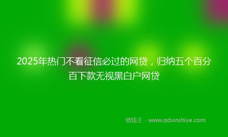 2025年热门不看征信必过的网贷,归纳五个百分百下款无视黑白户网贷