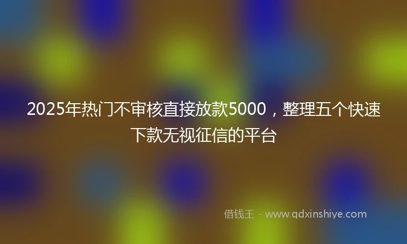 2025年热门不审核直接放款5000，整理五个快速下款无视征信的平台