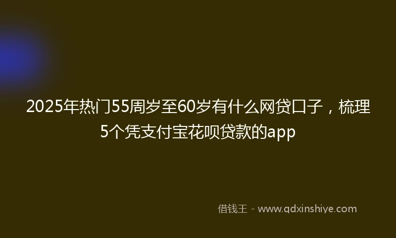2025年热门55周岁至60岁有什么网贷口子，梳理5个凭支付宝花呗贷款的app