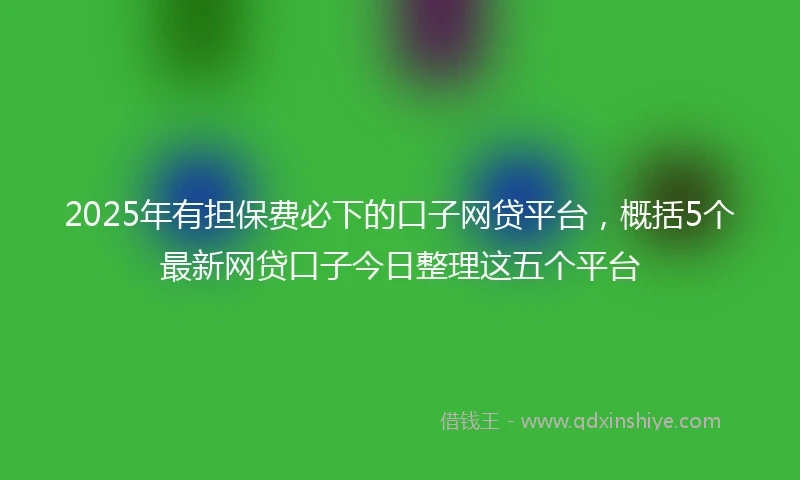 2025年有担保费必下的口子网贷平台，概括5个最新网贷口子今日整理这五个平台