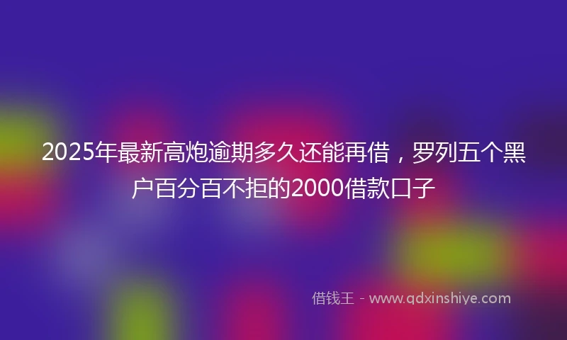 2025年最新高炮逾期多久还能再借，罗列五个黑户百分百不拒的2000借款口子