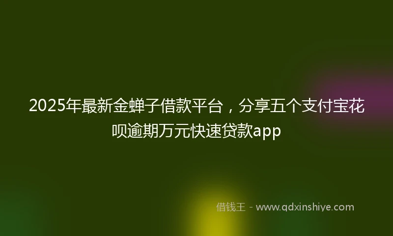 2025年最新金蝉子借款平台,分享五个支付宝花呗逾期万元快速贷款app