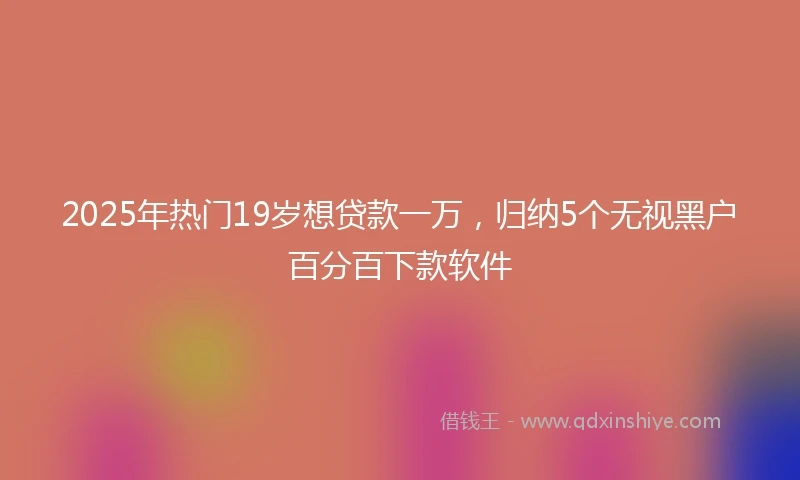 2025年热门19岁想贷款一万,归纳5个无视黑户百分百下款软件