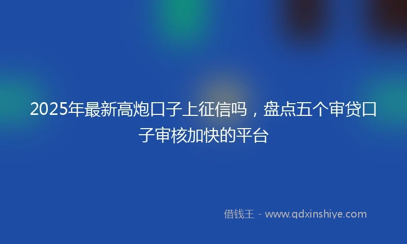2025年最新高炮口子上征信吗，盘点五个审贷口子审核加快的平台