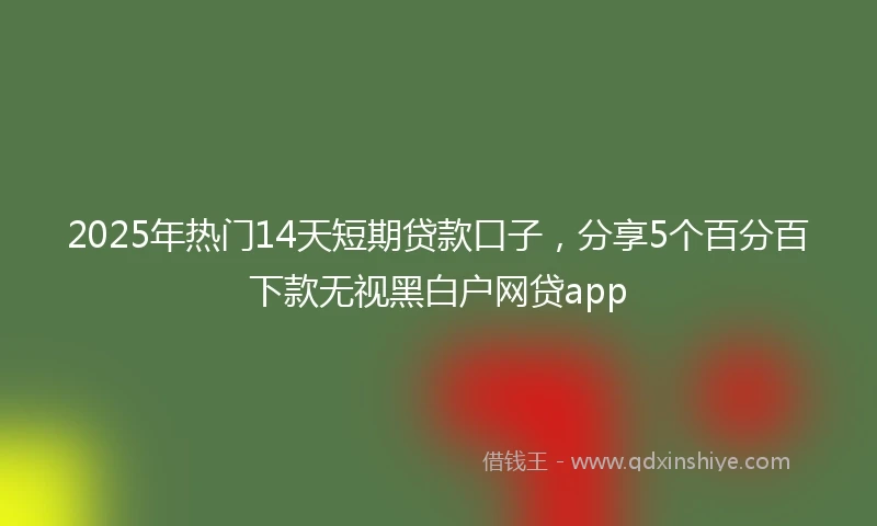 2025年热门14天短期贷款口子，分享5个百分百下款无视黑白户网贷app