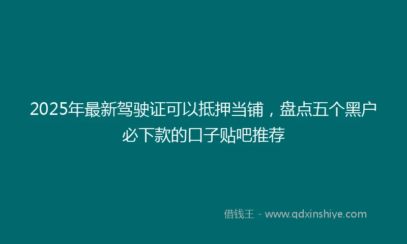 2025年最新驾驶证可以抵押当铺，盘点五个黑户必下款的口子贴吧推荐