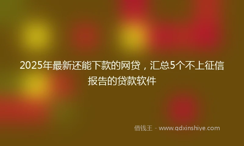 2025年最新还能下款的网贷，汇总5个不上征信报告的贷款软件