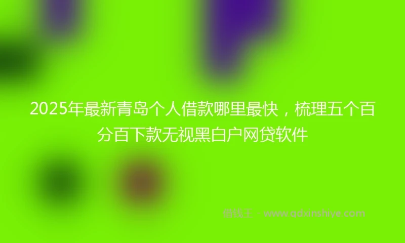 2025年最新青岛个人借款哪里最快，梳理五个百分百下款无视黑白户网贷软件