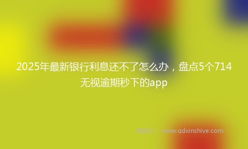 2025年最新银行利息还不了怎么办，盘点5个714无视逾期秒下的app