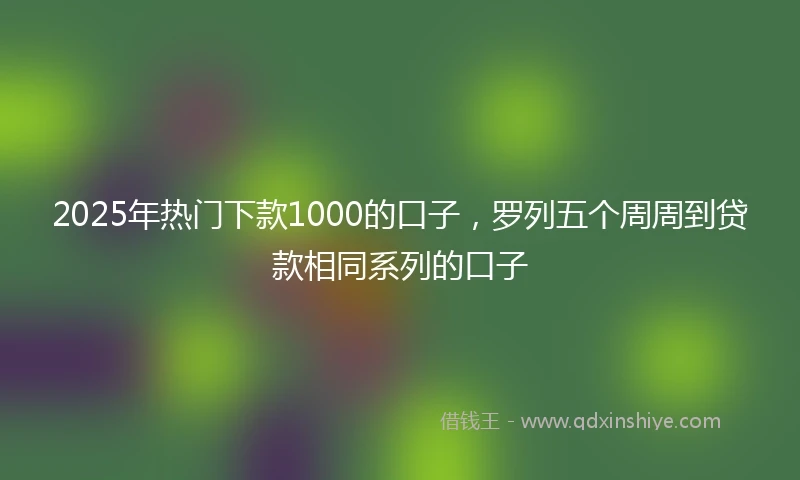 2025年热门下款1000的口子，罗列五个周周到贷款相同系列的口子