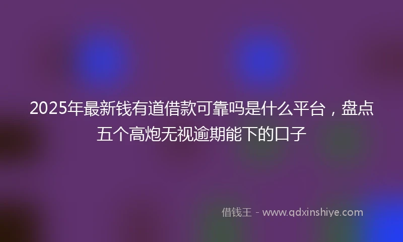 2025年最新钱有道借款可靠吗是什么平台,盘点五个高炮无视逾期能下的口子
