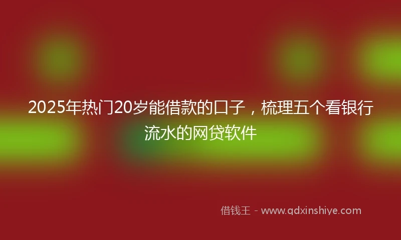2025年热门20岁能借款的口子，梳理五个看银行流水的网贷软件