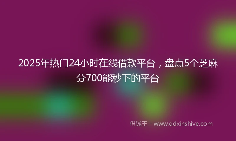2025年热门24小时在线借款平台，盘点5个芝麻分700能秒下的平台