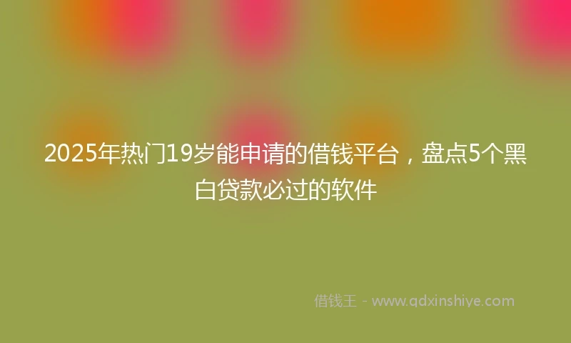 2025年热门19岁能申请的借钱平台，盘点5个黑白贷款必过的软件