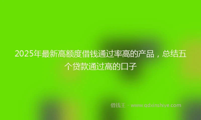 2025年最新高额度借钱通过率高的产品，总结五个贷款通过高的口子