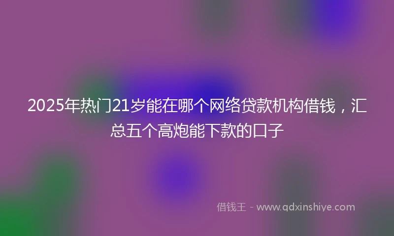 2025年热门21岁能在哪个网络贷款机构借钱，汇总五个高炮能下款的口子