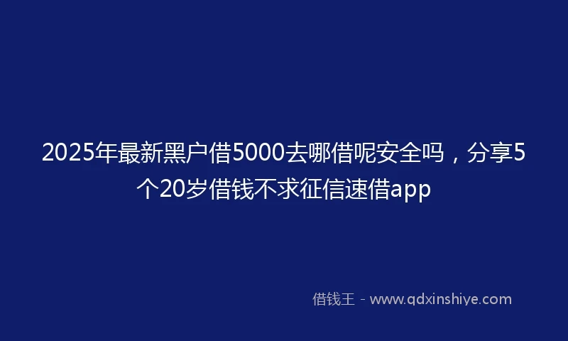 2025年最新黑户借5000去哪借呢安全吗，分享5个20岁借钱不求征信速借app