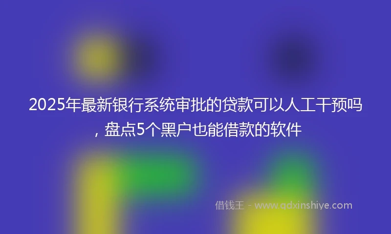 2025年最新银行系统审批的贷款可以人工干预吗，盘点5个黑户也能借款的软件