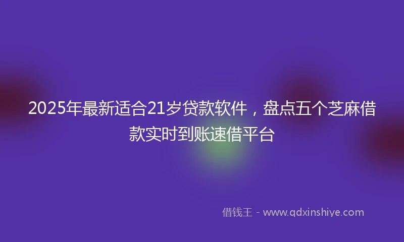 2025年最新适合21岁贷款软件,盘点五个芝麻借款实时到账速借平台