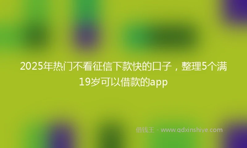 2025年热门不看征信下款快的口子,整理5个满19岁可以借款的app