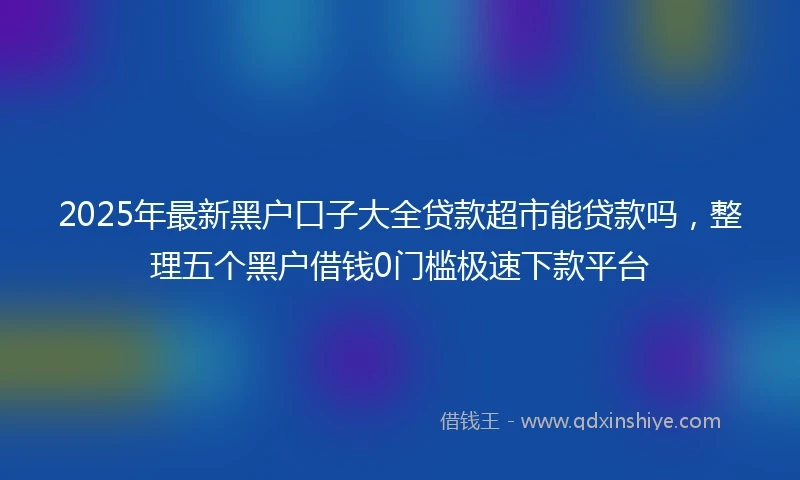 2025年最新黑户口子大全贷款超市能贷款吗，整理五个黑户借钱0门槛极速下款平台