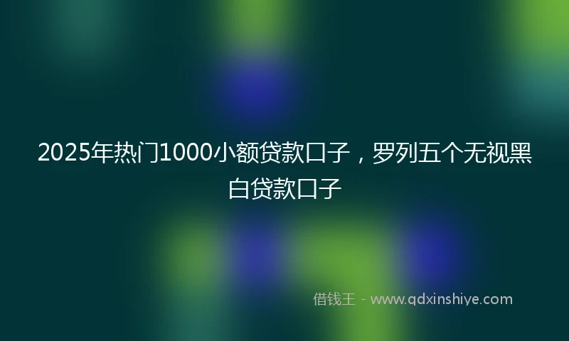 2025年热门1000小额贷款口子，罗列五个无视黑白贷款口子