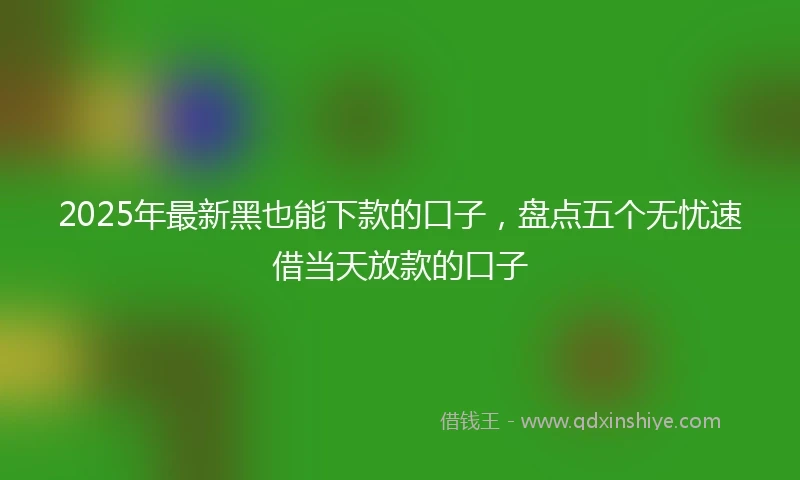 2025年最新黑也能下款的口子，盘点五个无忧速借当天放款的口子