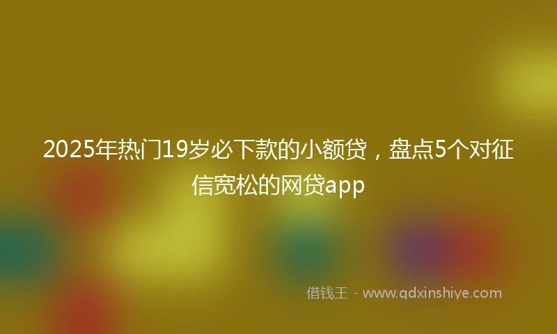 2025年热门19岁必下款的小额贷，盘点5个对征信宽松的网贷app
